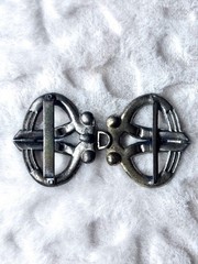 Lot of 4 Art Deco Brooch MWCA 1930s & Blue Rhinestone Buckles