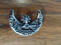 Crescent Moon Brooch 1.25in Rhinestone Silver Tone Vintage