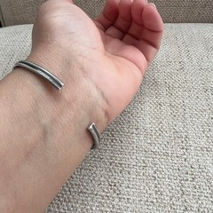 Vintage Sterling 925 Silver MODERNIST Twist Cuff Bracelet 6.5 adjustable 11.23g