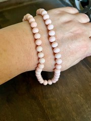 Vintage Les Bernard Pink Angel Skin Coral Beaded Choker Necklace 15” L