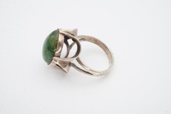 Vintage Taxco Mexico Sterling Silver 925 Turquoise Ring Size 9.75