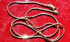 14k yellow gold necklace Italian 18″ faceted snake chain vintage 3.90gr N2998J