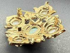 Vintage Sarah Coventry 1968 Remembrance Faux Turquoise Pearl Pendant Brooch Pin