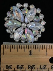 VTG Brooch Aurora Borealis Crystal Rhinestones Starburst Flower statement