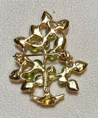 AUTHENTIC SWOBODA FLOWER BASKET BROOCH ~ ROSE QUARTZ, PERIDOT !