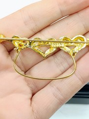 Vintage Heart Brooch Charm Holder Signed P.S.C.O.