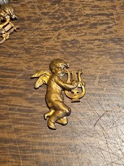Lot Of 100 Matching Cherubs France Vintage 60s Brass Stampings Findings Jewelry