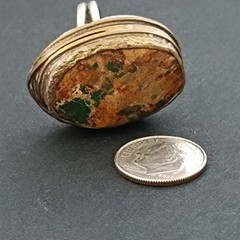 Artisan Ring Massive OOAK Chunky Vintage Bold Unique Statement Natural Stone VTG
