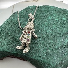 Vintage Articulate Clown Pendant With 18 In Chain Included Both 925 SS Adorable