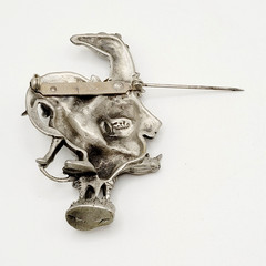 Fable Safari Africa Animal 3D Sculpted Pewter Silver Tone Collage Vtg Brooch Pin