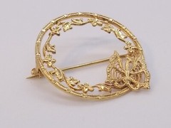 ’30s Antique Butterfly BELAIS Art Deco 10K Gold Filigree Brooch Pin 1.3 grams