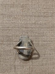 Vintage Sterling Handmade Native American Coral Stone Ring size 6 3/4