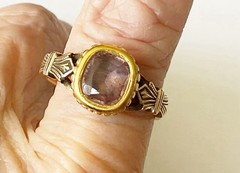 Antique 15k Georgian Yellow Gold Amethyst Ring