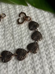 Vintage Cooper Wheeler Manufacturing Copper Heart Etched Bracelet 8 Inch