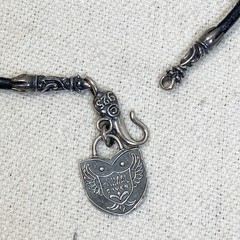 Primal Silver Co. Bali Sterling 925 Black Leather Cord Choker Necklace 2008