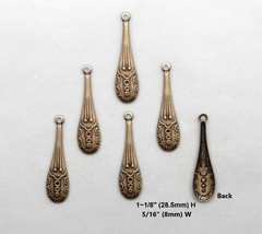 #0506 ANTIQUED GOLD TEARDROP PENDANT/ER W/TOP HANG RING – 6 Pcs