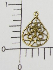 27453 6 Pc Lot Brass Oxidized Vict. Filigree Dangle Jewelry Finding SALE