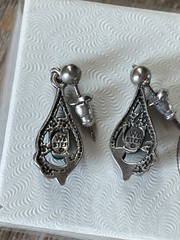 Vintage Sterling Silver Turquoise Dangle Earrings William Wheeler Native Style