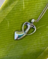 Heart Holding Lady Goddess Guardian Angel Sophia Woman Pendant Sterling 24 Chain
