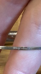 Vintage Etched Sterling Silver Bangle Victorian Style About 7 Inches Signed