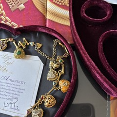 Joan Rivers Love Luck & Hope Heart 21 Charm Necklace – Complete Set Valentines