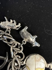 Signed Judy Lee Vintage 12 Charm Bracelet Travel Some Sterling