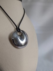 Vintage Robert Lee Morris 925 Sterling Contemporary Disc Pendant Necklace