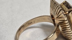 VINTAGE 14k Gold 5.2 DWT MCM Emerald Cut Smokey Quartz Cocktail Ring Size 9