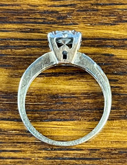 1940’s Vintage 4.2mm Natural Diamond 14K Gold Platinum Hallmark Engagement Ring
