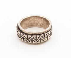 925 Sterling Silver Vintage Ring Celtic Knotwork Spinner Band Sz 6.5 RG36773