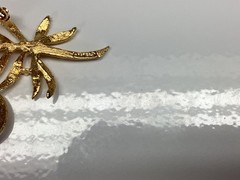 Vintage Signed Napier Gold-Tone Leaf or Feather Brooch