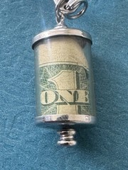 ANTIQUE 1920-1930 ART DECO .925 STERLING SILVER 7 CHARM PENDANT
