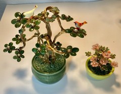 AUTHENTIC SWOBODA GEM TREE ~JADE, AVENTURINE, PEARL, BIRDS ON TREE~STUNNING!