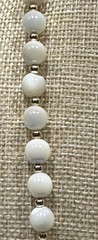 VTG Art Deco Opaline Opalite Opalescent Glass Bead Necklace 29” White