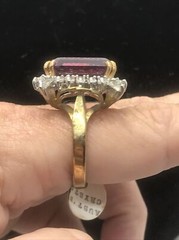 Vintage 18KT GE Gold Plated Purple Austrain Crystal Clear Acc Ring varied sizes