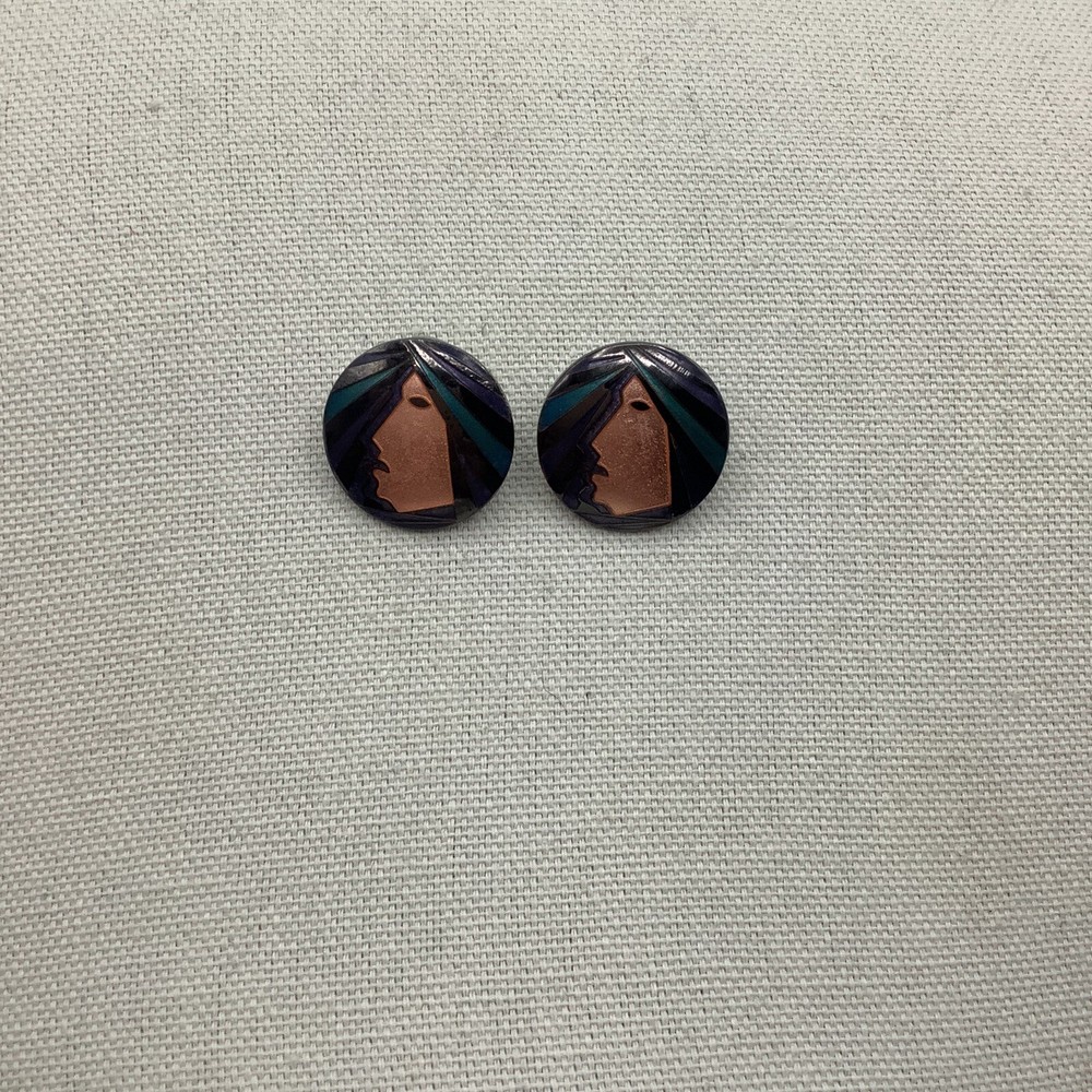 Vintage “ Girl Face” Round Earrings