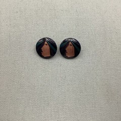 Vintage “ Girl Face” Round Earrings
