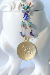 Vintage necklace Kenneth Cole set, KC zebra, Laura Ashley pendant & multi color