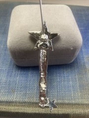 Kirks Folly Aurora Borealis Silver Tone Star Wand Pin