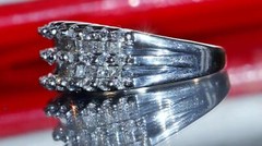 14k white gold ring 1.00ct natural diamond sz 5 wedding band vintage 7.10g N3676