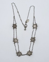 Liz Palacios SF Vintage Crystal Festoon Necklace Filigree Multistrand Art Deco