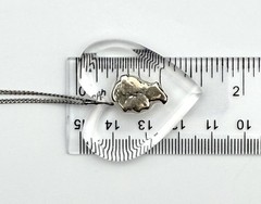 Vintage Mercury Dime Lucite Heart Necklace Sterling Silver 18” Chain Sweetheart