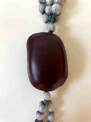 Hawaiian Beads & African Seed Pod Necklaces Vintage 1970s Lot of 2