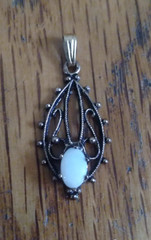 Vintage Moonstone Gold Filled Pendant 1in