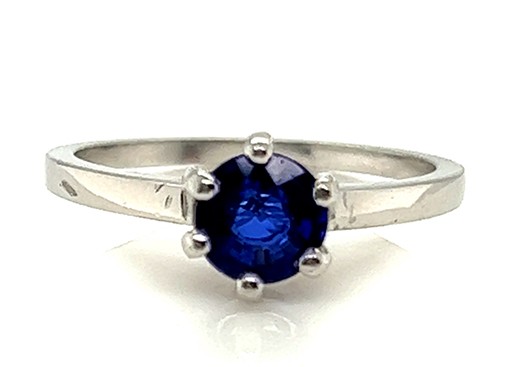 Deco Sapphire Engagement Ring Platinum Solitaire 1.00ct Antique Original 1920s