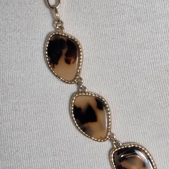 Sugarfix by BaubleBar Tortoise Shell Pattern Necklace Gold Tone With Resin Stone