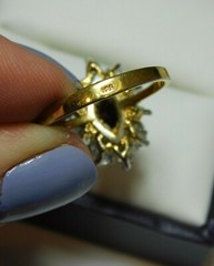 Gorgeous Red White Cubic Zirconia Ruby size 8.5 Gold Plated Silver 925 Ring