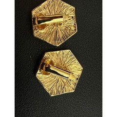 Vintage Rhinestone Earrings Clip Ons Gold Tone