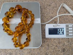 Vintage Baltic Amber Graduated Bead Necklace 132g 24″ UV Reactive Estate