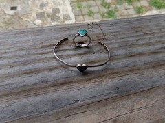 Sterling 925 Silver turquoise Bracelet and Ring size 6.5